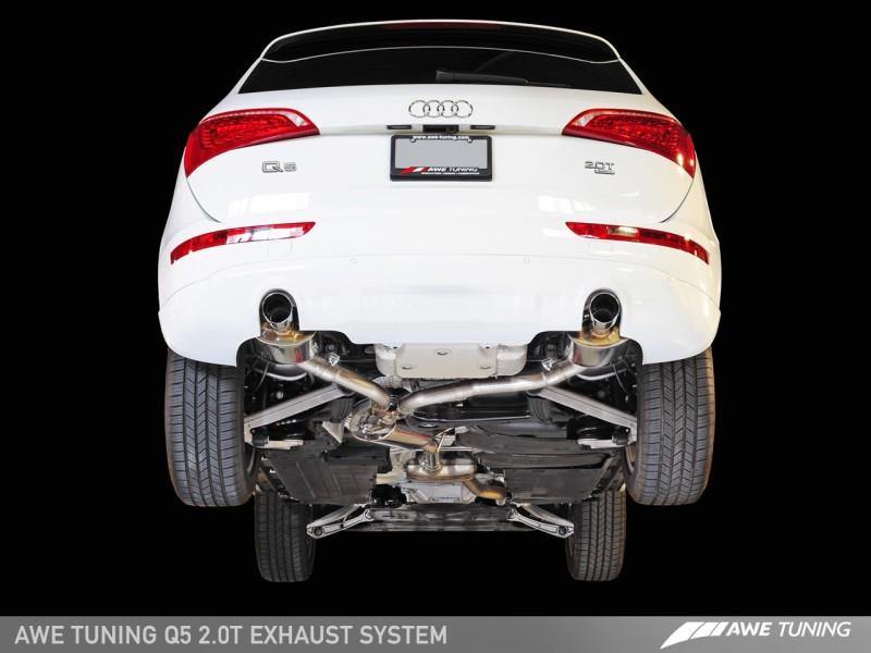 AWE Tuning Audi 8R Q5 2.0T Touring Edition Exhaust - Polished Silver Tips - MGC Suspensions