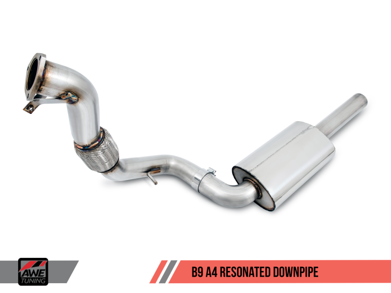 AWE Tuning Audi B9 A4 SwitchPath Exhaust Dual Outlet - Chrome Silver Tips (Includes DP and Remote) - MGC Suspensions