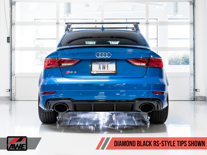 AWE Tuning 2017-19 Audi RS3 Track Edition Exhaust with 180mm Diamond Black RS Style Tips-MGC Suspensions