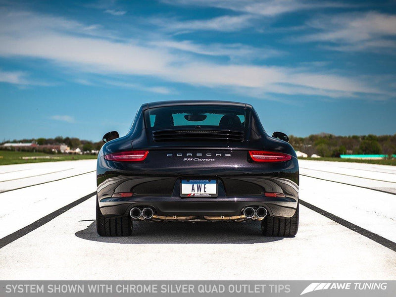 AWE Tuning 2012-16 Porsche 911 Carrera Performance Exhaust with Chrome Silver Tips-MGC Suspensions