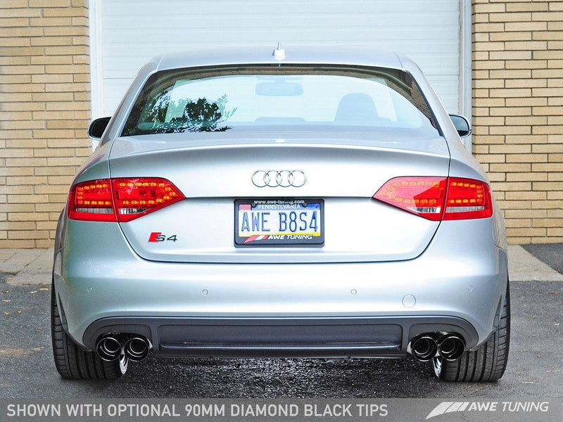 AWE Tuning 2010-16 Audi S4 3.0T (B8/B8.5) Touring Edition Exhaust with 90mm Diamond Black Tips-MGC Suspensions