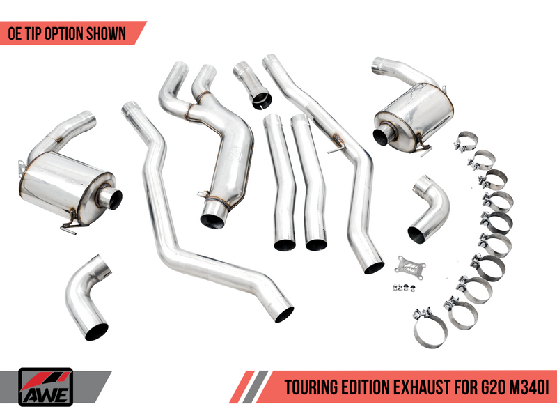 AWE Tuning 2019+ BMW M340i (G20) Resonated Touring Edition Exhaust (Uses OEM Tips)-MGC Suspensions