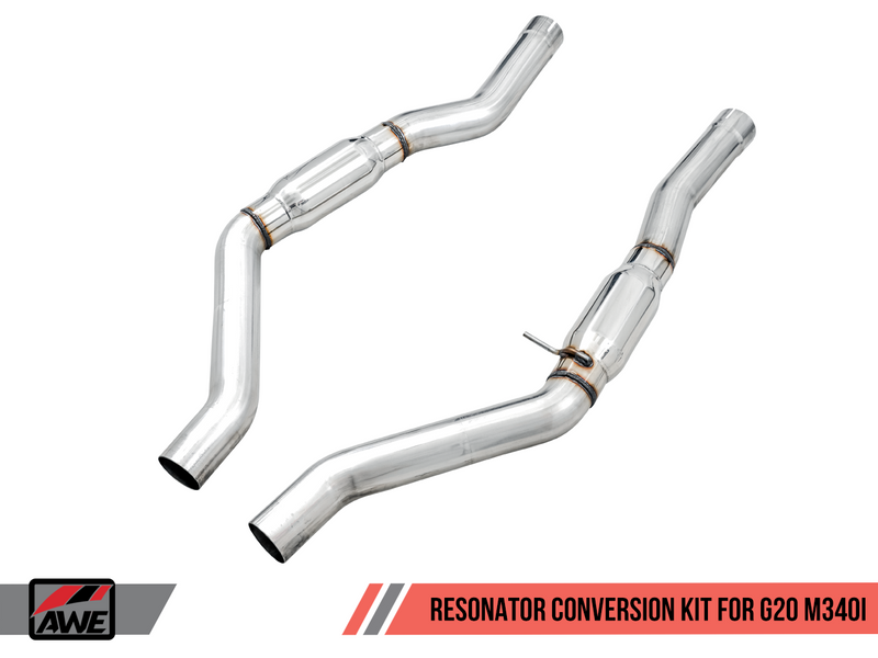 AWE Tuning 2019+ BMW M340i (G20) Non-Resonated Touring Edition Exhaust System with Quad Chrome Silver Tips.-MGC Suspensions
