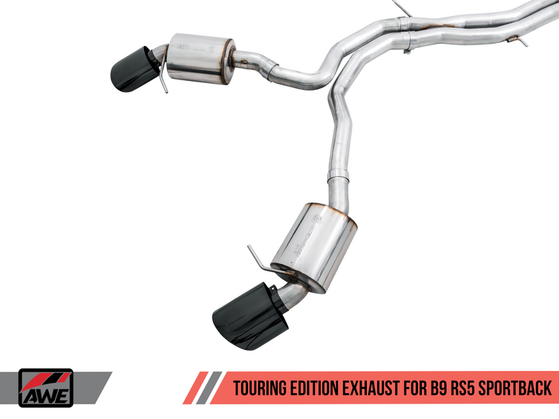 AWE Tuning 2019 Audi RS5 Sportback B9 Touring Edition Exhaust System with Diamond Black RS Style Tips. (Resonated for Performance Catalyst)-MGC Suspensions