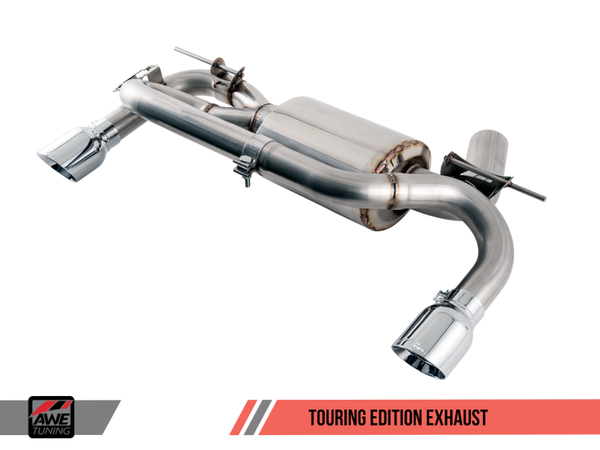 AWE Tuning BMW F3X 340i Touring Edition Axle-Back Exhaust - Chrome Silver Tips (102mm) - MGC Suspensions