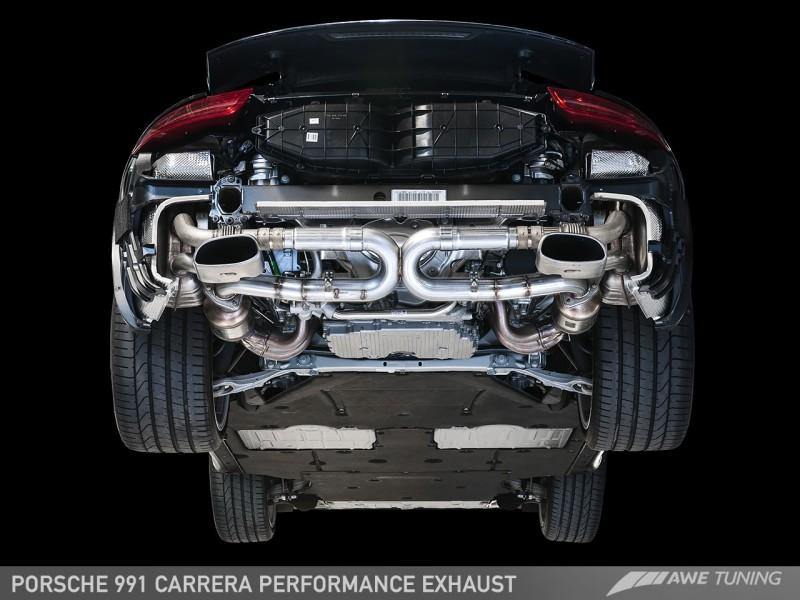 AWE Tuning 991 Carrera Performance Exhaust - Chrome Silver Tips - MGC Suspensions
