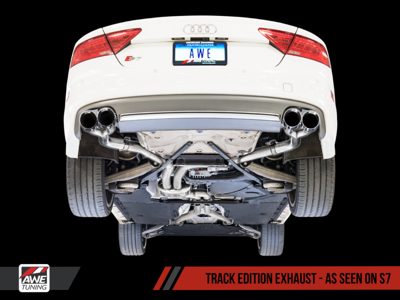 AWE Tuning Audi C7 / C7.5 S6 4.0T Track Edition Exhaust - Chrome Silver Tips - MGC Suspensions