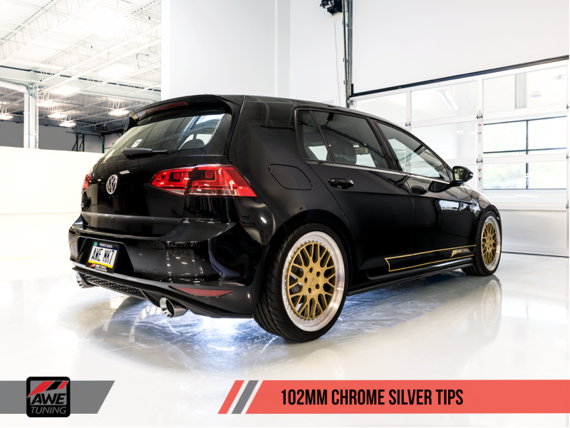 AWE Tuning VW MK7 GTI Touring Edition Exhaust - Chrome Silver Tips - MGC Suspensions
