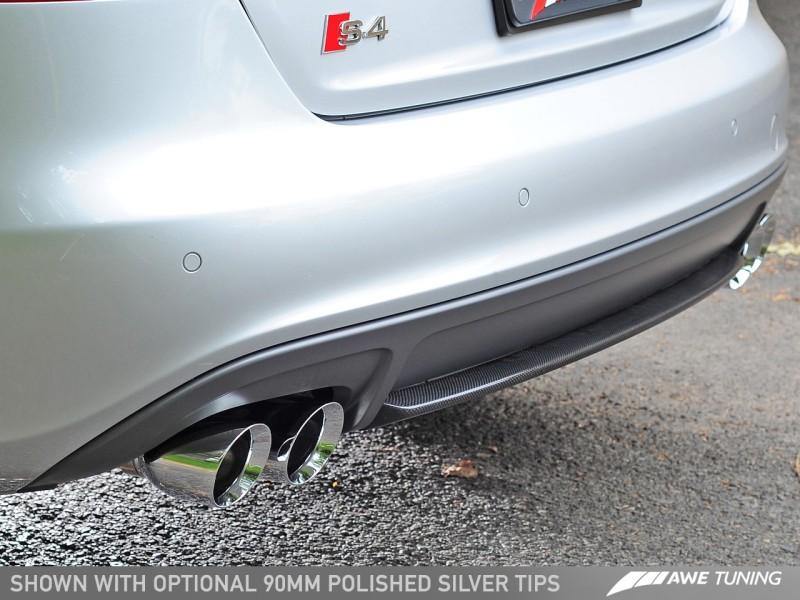 AWE Tuning Audi B8 / B8.5 S4 3.0T Track Edition Exhaust - Chrome Silver Tips (90mm) - MGC Suspensions