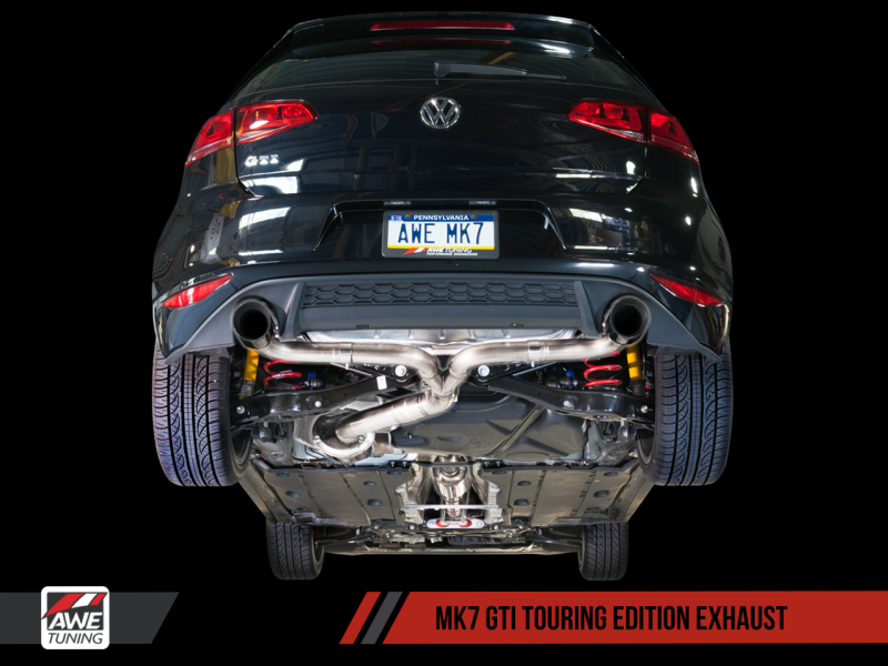 AWE Tuning VW MK7 GTI Touring Edition Exhaust - Diamond Black Tips - MGC Suspensions