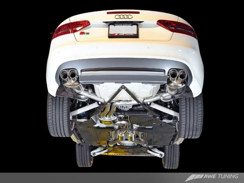 AWE Tuning Audi B8 / B8.5 S5 Cabrio Touring Edition Exhaust - Non-Resonated - Chrome Silver Tips - MGC Suspensions