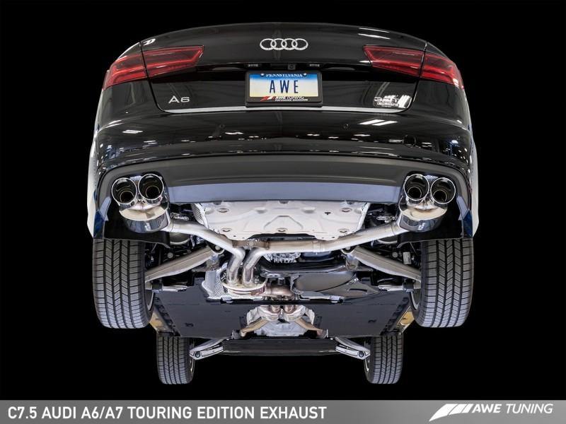 AWE Tuning Audi C7.5 A6 3.0T Touring Edition Exhaust - Quad Outlet Diamond Black Tips - MGC Suspensions