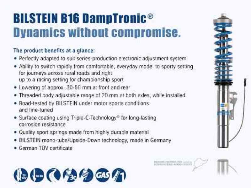 Bilstein B16 (PSS10) DampTronic 2006-10 BMW E60 M5 EDC Adjustable Coilover Kit - MGC Suspensions