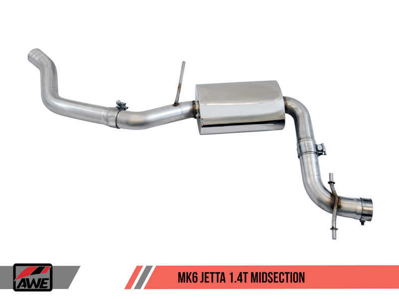 AWE Tuning 2009-14 Volkswagen Jetta Mk6 1.4T Touring Edition Exhaust with Chrome Silver Tips - MGC Suspensions