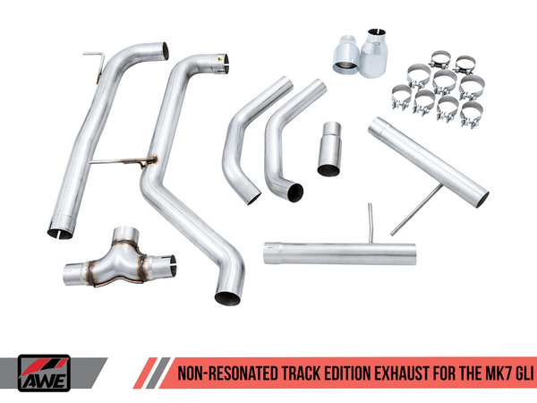 AWE Tuning 2018-19 Volkswagen Jetta GLI Mk7 Track Edition Exhaust with Chrome Silver Tips. (Fits OEM Down Pipe)-MGC Suspensions
