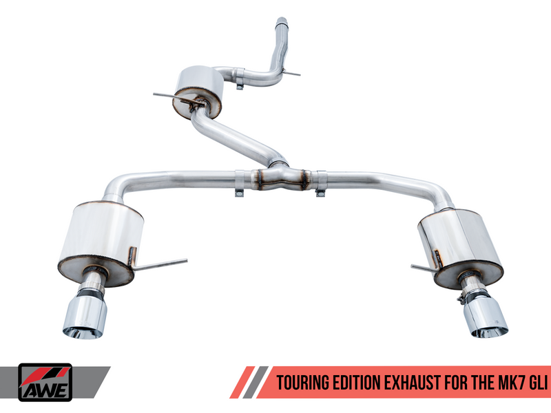AWE Tuning 2018-19 Volkswagen Jetta GLI Mk7 Touring Exhaust with Chrome Silver Tips (Fits High-Flow Down Pipe)-MGC Suspensions