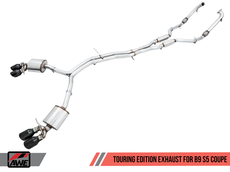 AWE Tuning Audi S5 3.0T (B9) Touring Edition Exhaust System with 90mm Diamond Black Tips.-MGC Suspensions