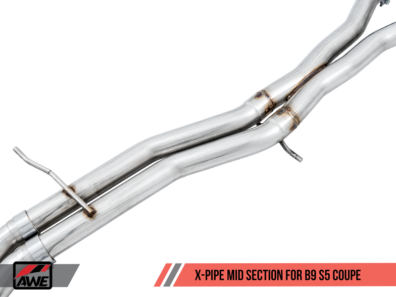 AWE Tuning 2018-21 Audi S5 Coupe 3.0T (B9) Track Edition Exhaust System with 102mm Chrome Silver Tips-MGC Suspensions